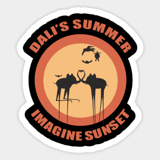 Dali's summer. Imagine sunset (color) Sticker